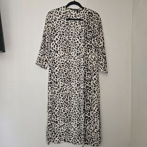 Dynamite Leopard Print Long Cardigan